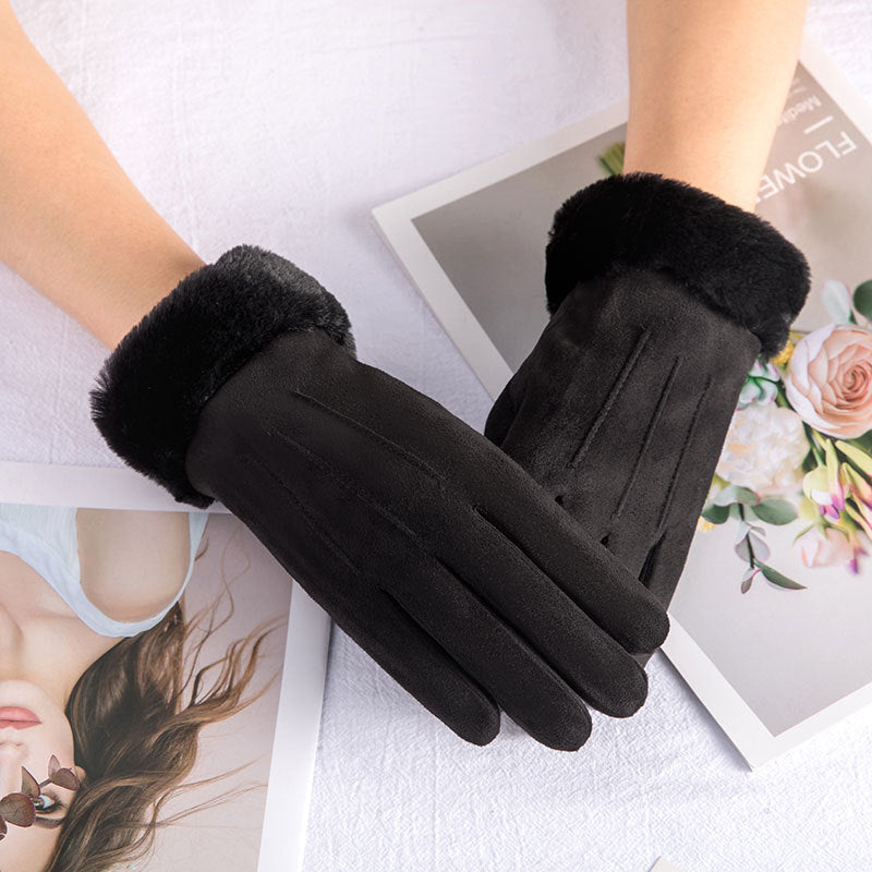 Warm Gloves With Plush Thick Hair