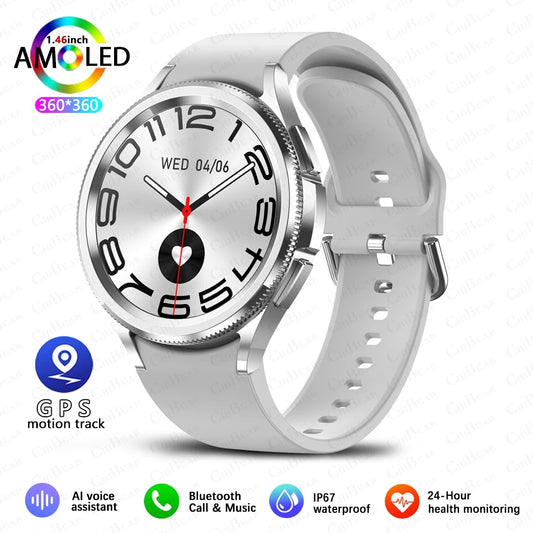New Bluetooth Call Fashion Smart Watch 6 Classic Men'S Outdoor Sports Fitness Full Screen Touch Health Monitoring Smartwatches