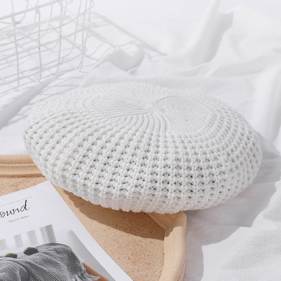 Popular Macaron Color Knit Beret Hat Women