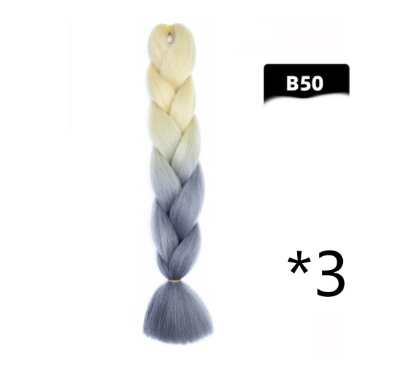 Color Big Braid African Chemical Fiber High Temperature Silk Wig Gradient