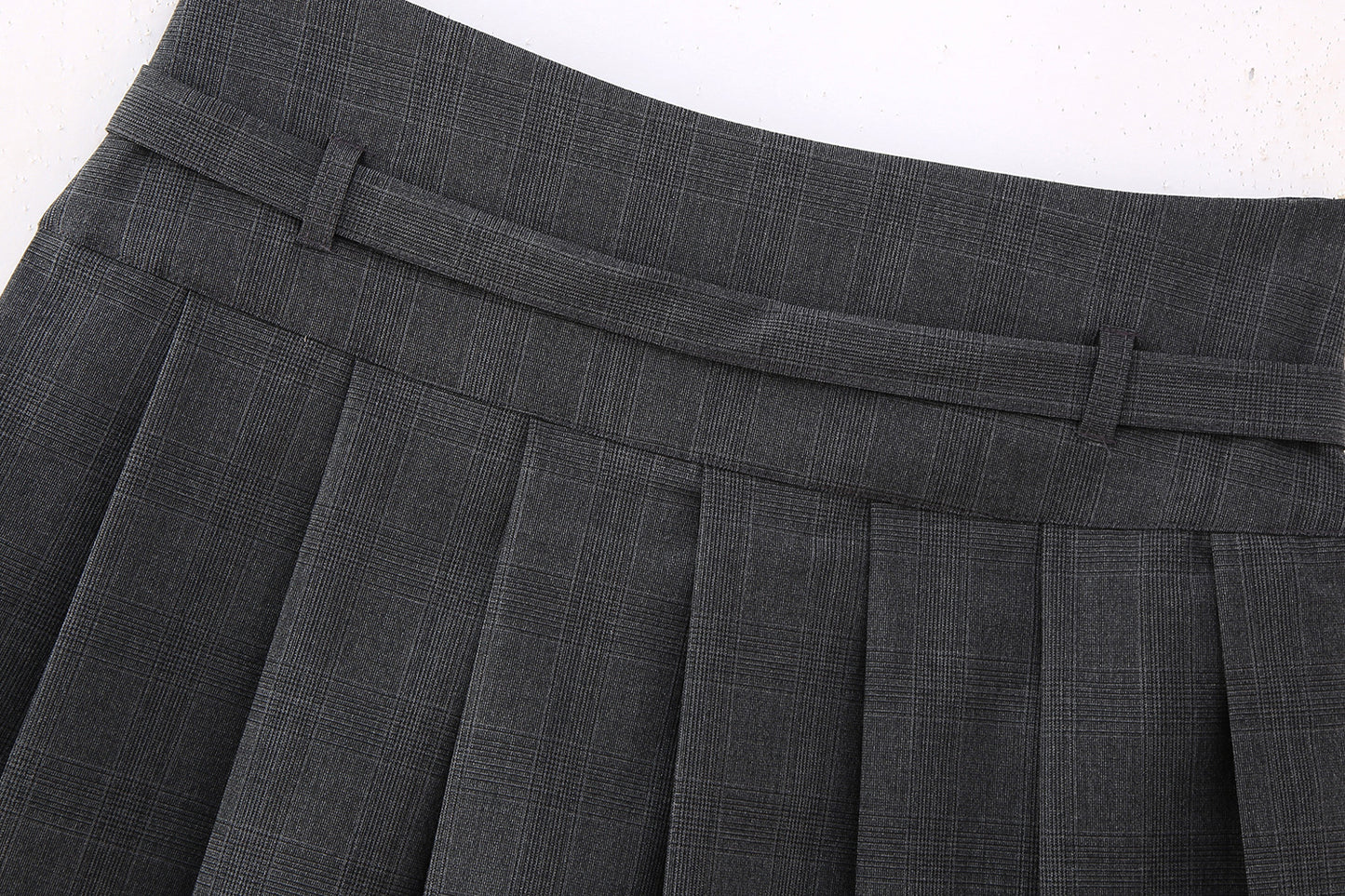 Low Waist Mini Plaid Casual Wide Pleated Culottes Skirt