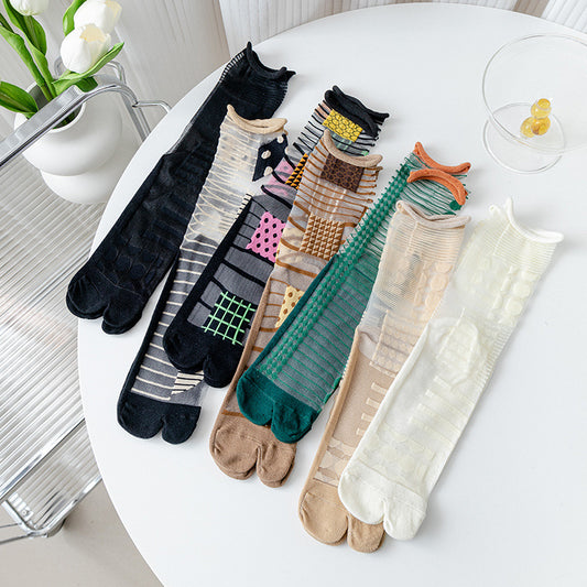 Two-toe Glass Stockings Women's Transparent Crystal