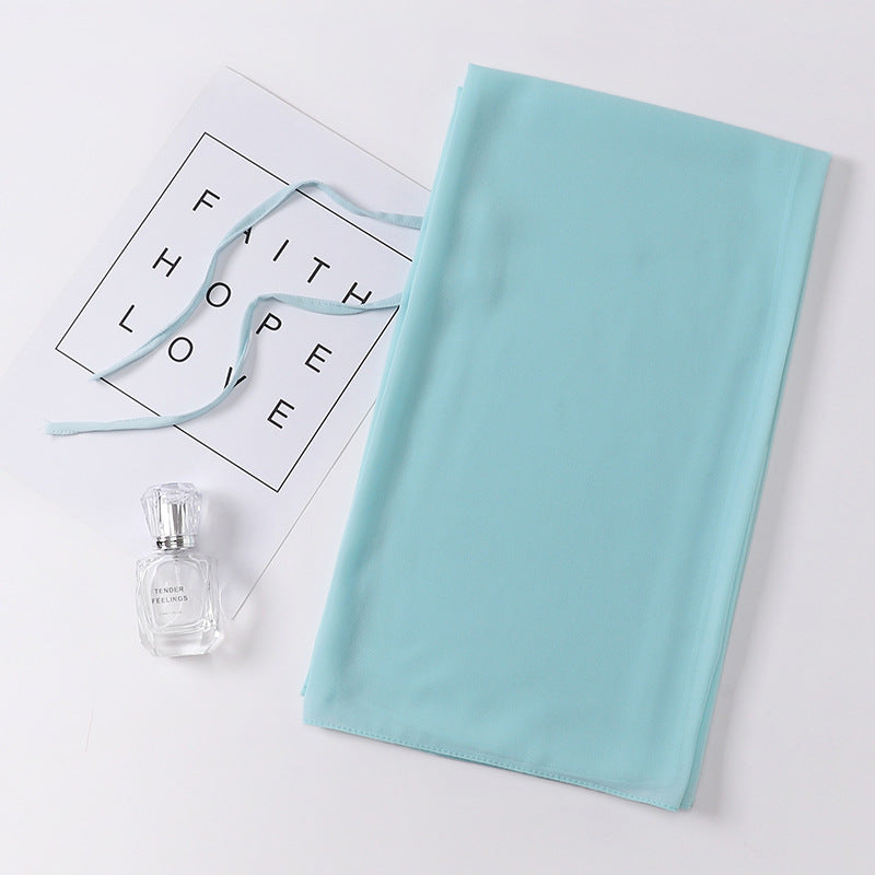 Fashion New Pearl Chiffon Bandage Gauze Scarf