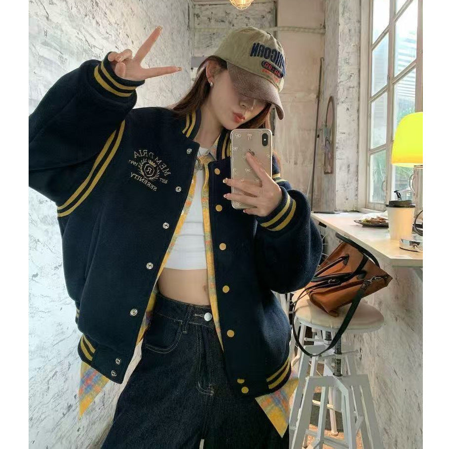 Women's Versatile Padded Baseball Jacket For Women
