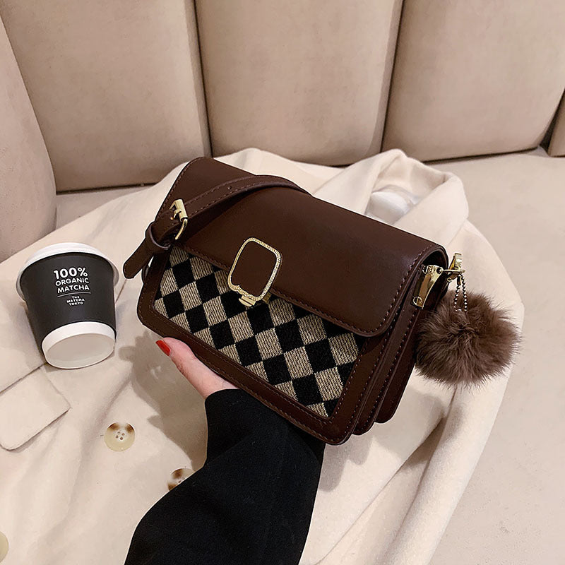 Niche Spring One Shoulder Messenger Bag Plaid