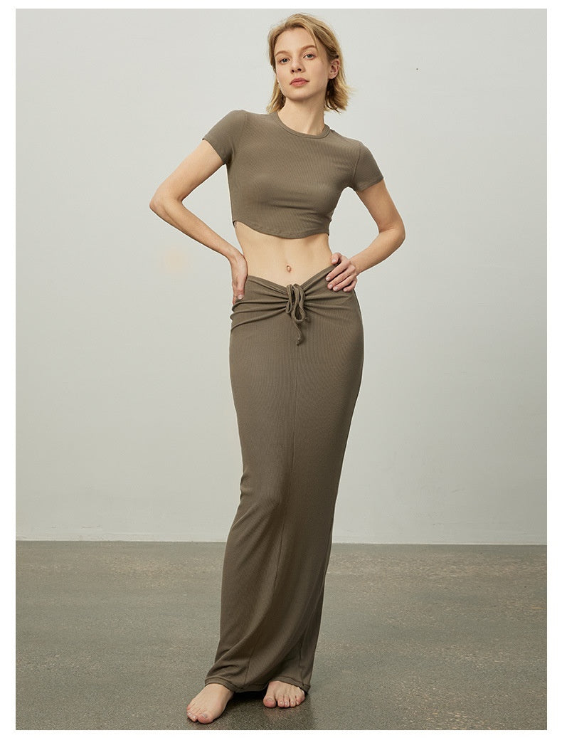 Female Modal Sports Fishtail Line High Elastic Breathability Yoga Skirt