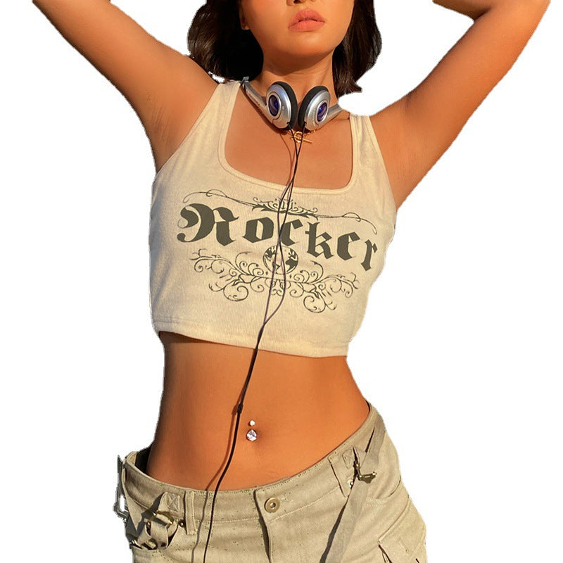Fashion Printing Racerback Square Collar