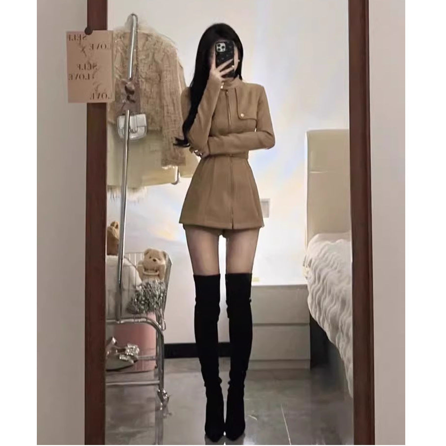 Design-oriented Jacket With A Stand-up Collar And Figure-flattering Shorts