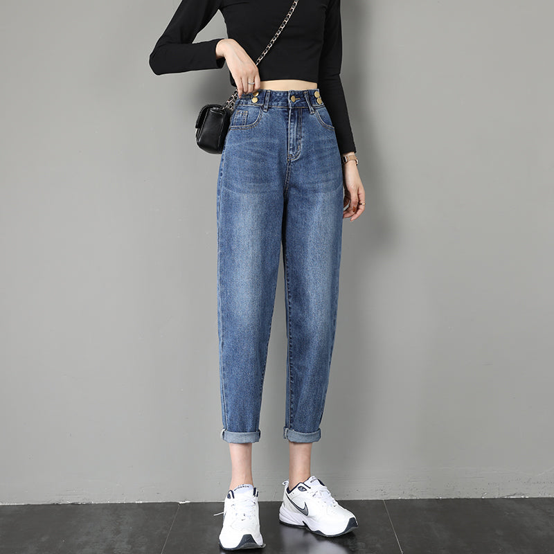 Harlan Jeans Women's Autumn Clothes Loose High Waist Was Thin And Fashionable