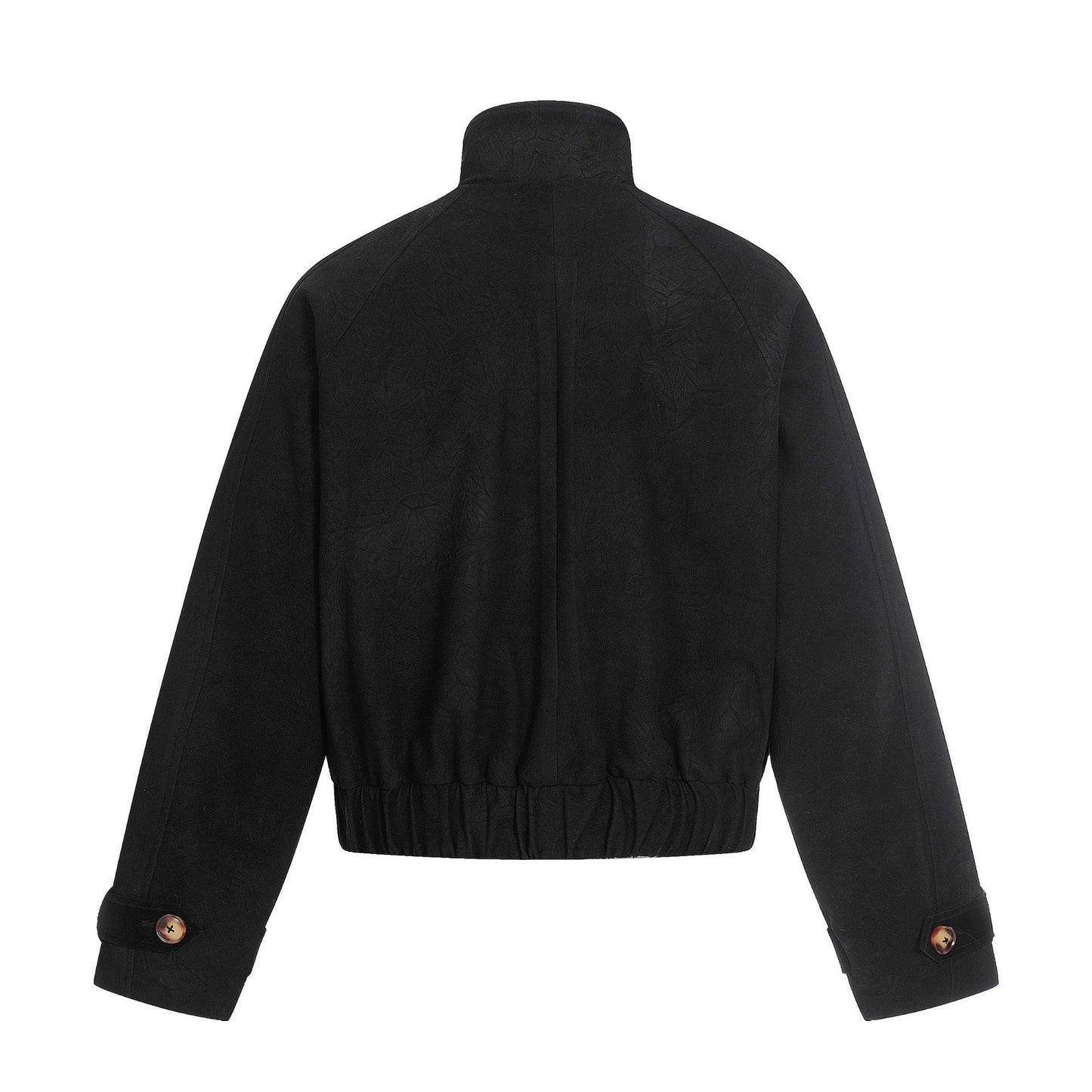 Retro Airplane-buckle Stand-up Collar Short Casual Jacket