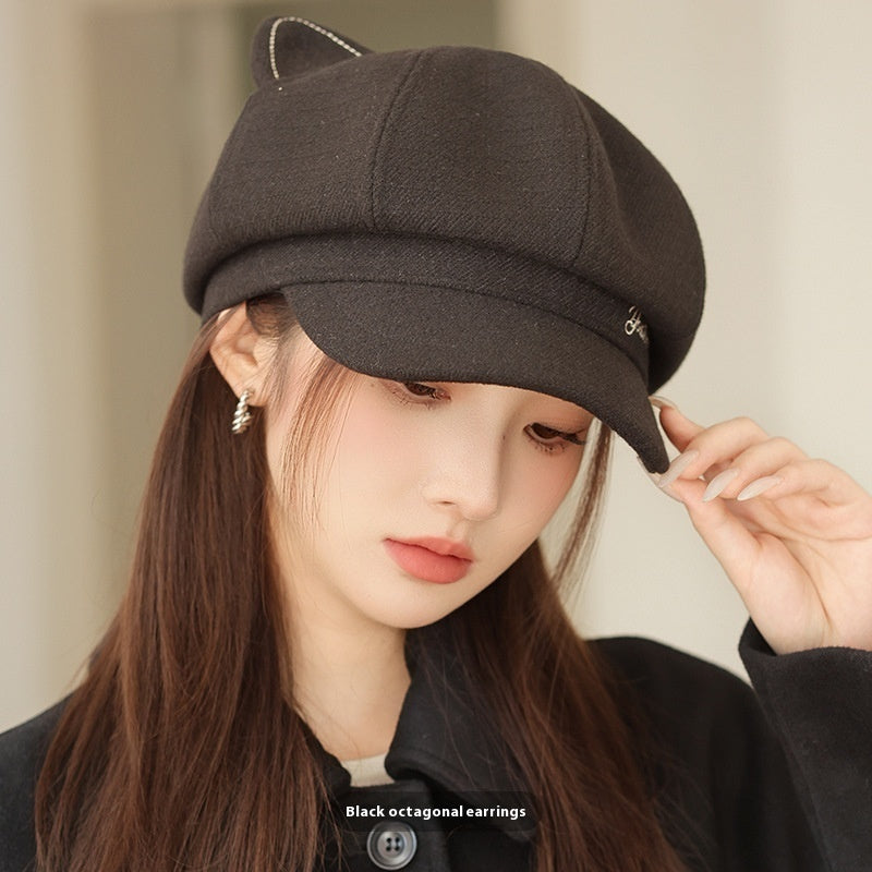 Cute Youth-looking Painter Cap Casual Letters