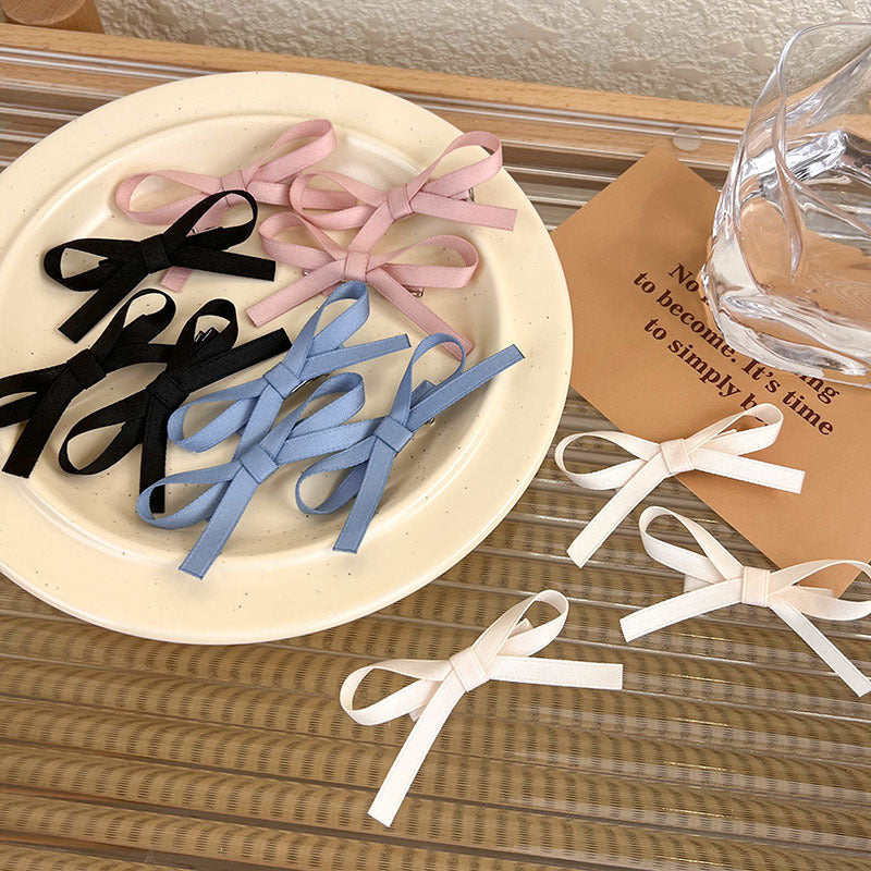 French Lace Style Clip Sweet And Spicy Atmosphere Ribbon Small Bowknot Woven Barrettes Princess Hairstyle Headdress Clip