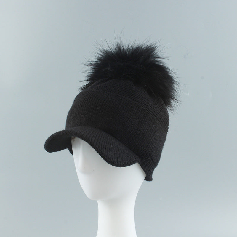 Autumn And Winter Plush Curved Brim Women's