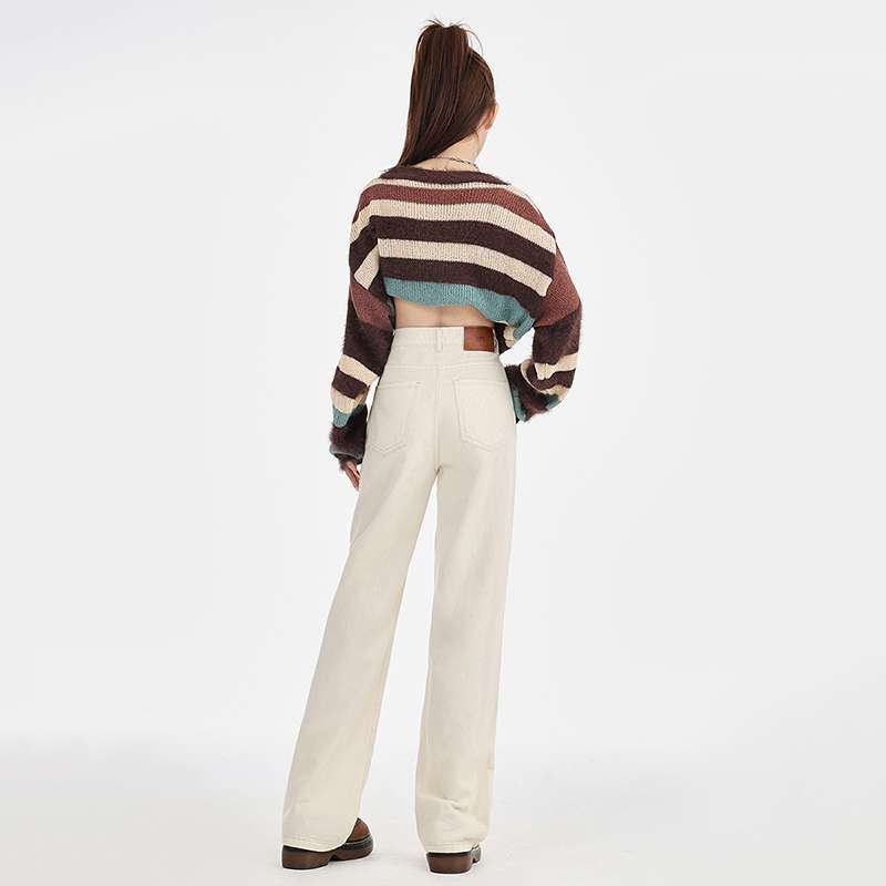 High Waist Loose And Slimming Wide-leg Straight Trousers