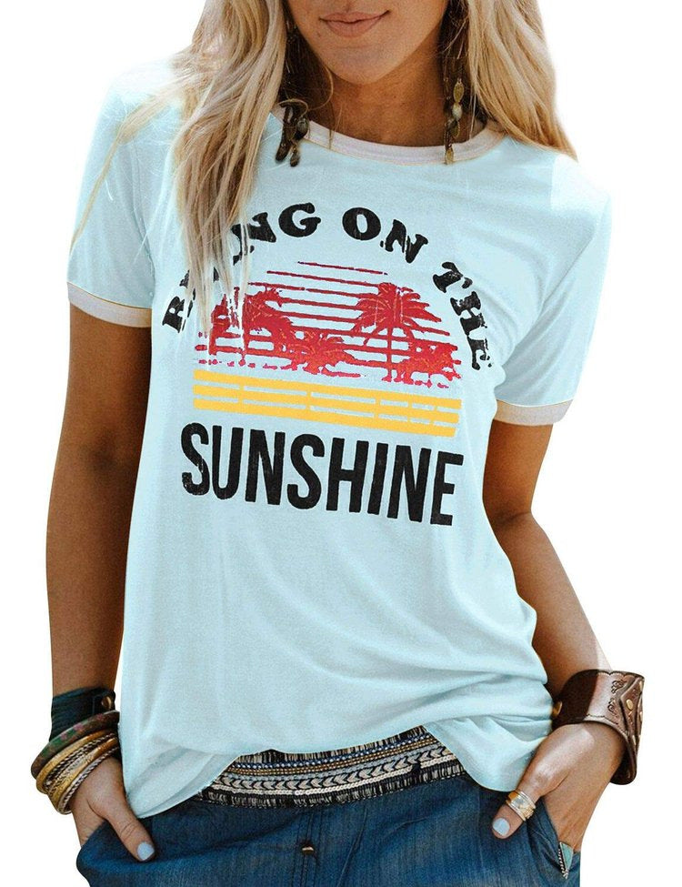 European And American Hip-hop Digital 3D Printing Women's Sports T-shirt