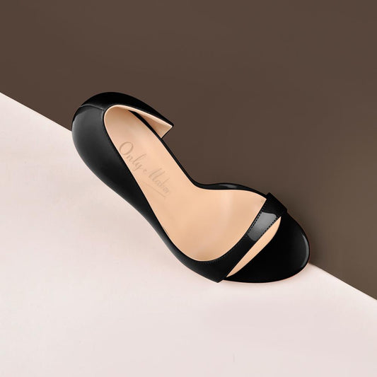 Pure Color Gradient Patent Leather Fashion Stiletto   Shoes