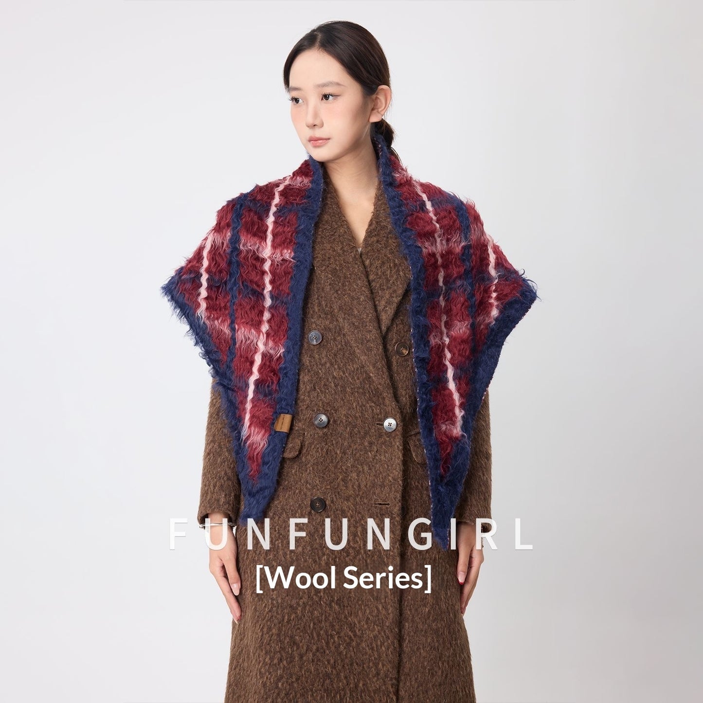 Cotton Wool Plaid Shawl Women's Warm Scarf