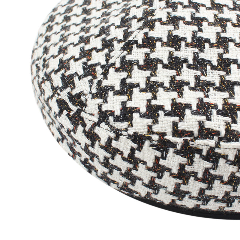 Winter Casual Small Fragrant Style Houndstooth Beret