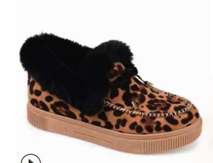 Amazon Wish Popular Round Head Thick Bottom Fleece-lined Sewing Shoes Snow Boots