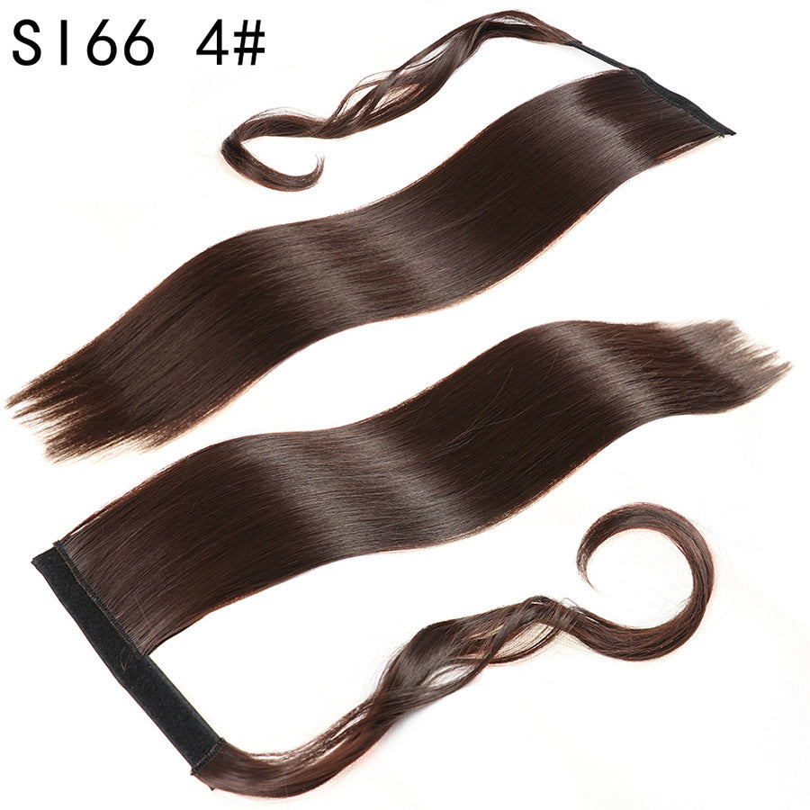 Long Straight Synthetic Wig With Headband For Womens Ponytail