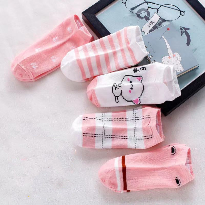 Summer Thin Shallow Mouth Boat Socks Ladies Cotton Socks
