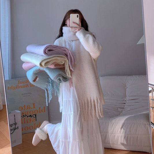 Fashion Long Shawl Student Solid Color Versatile Scarf