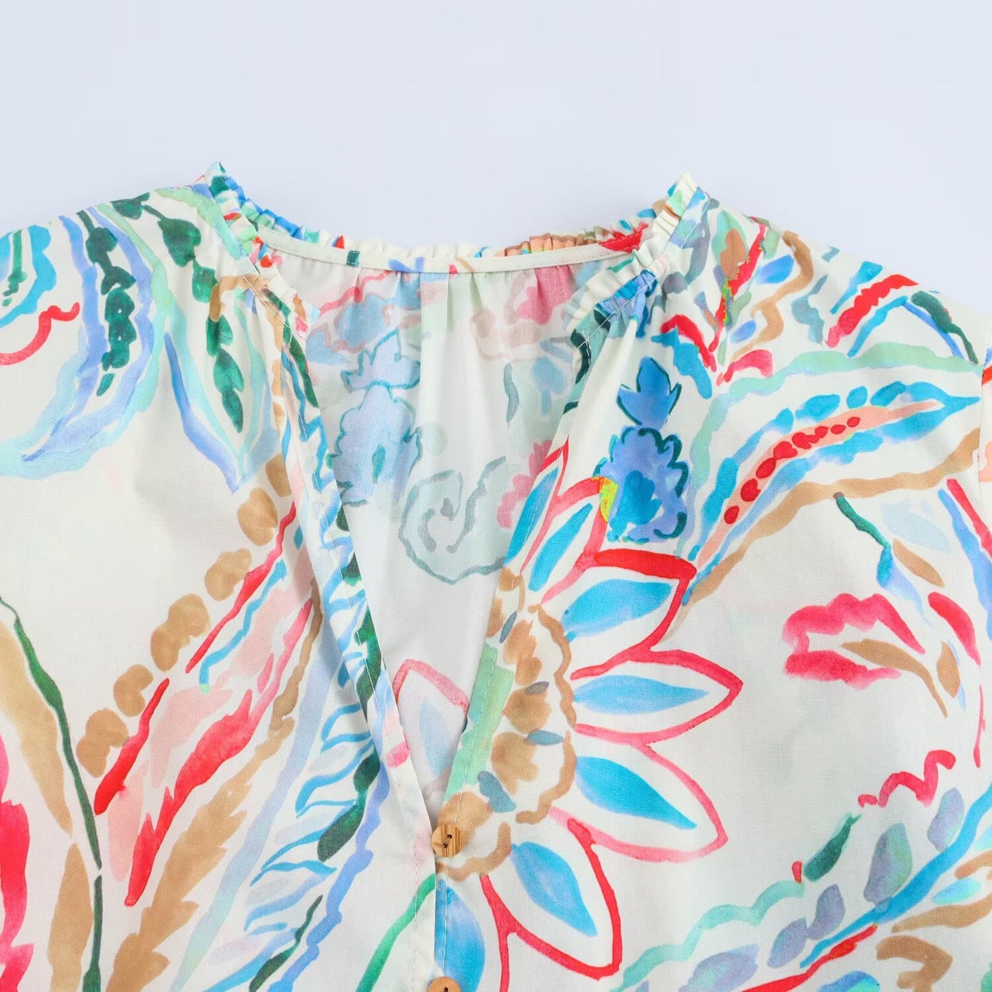 Women's Fashion Casual Loose Printed Poplin Shirt
