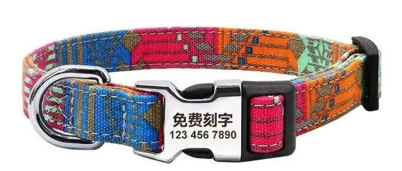 Dog Tag Anti-lost Adjustable Semi-metal Release Buckle Medium And Large
