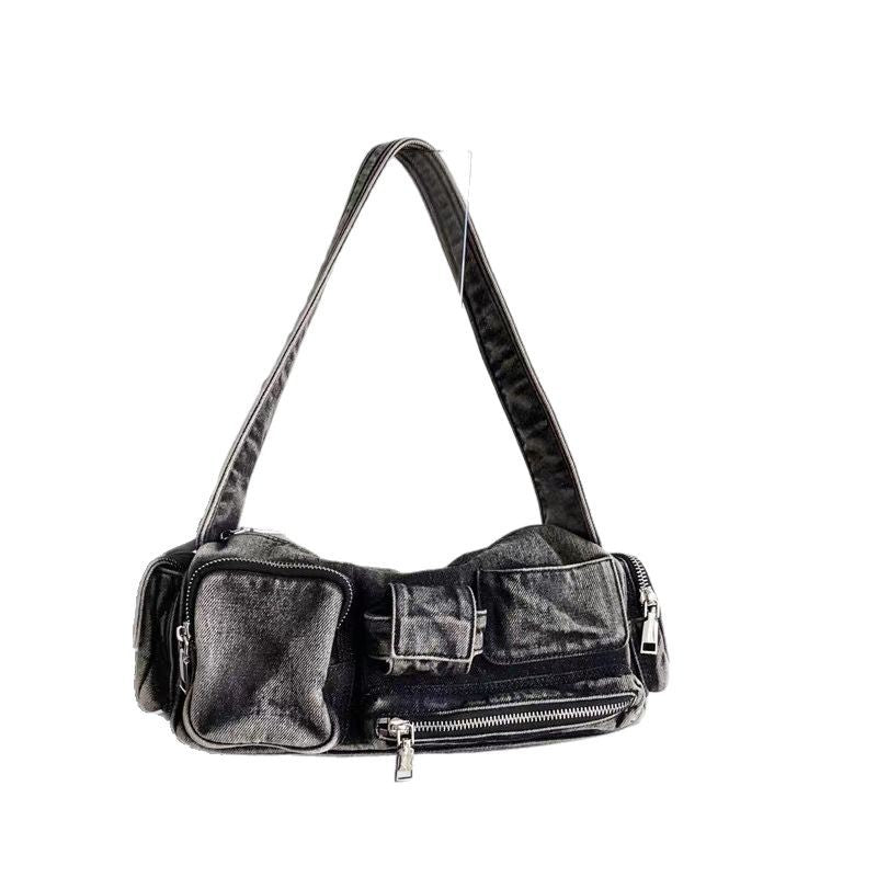 New Niche Biker-style Multi-pocket Underarm Bag