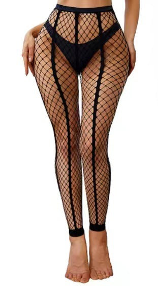 Wide, Thick, Vertical, Medium And Large Mesh 9-inch Stockings For Women