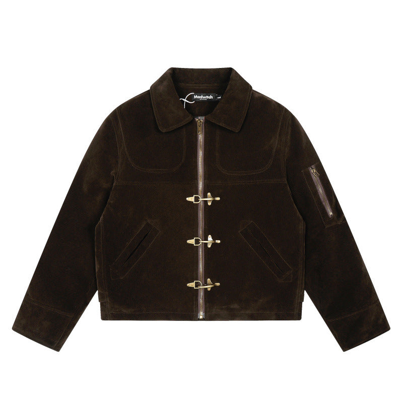 Vintage Distressed Suede Lycra Jacket