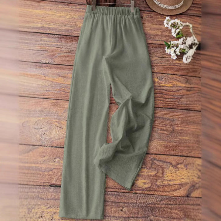 Leisure Wide Leg Pants Printed Loose Trousers
