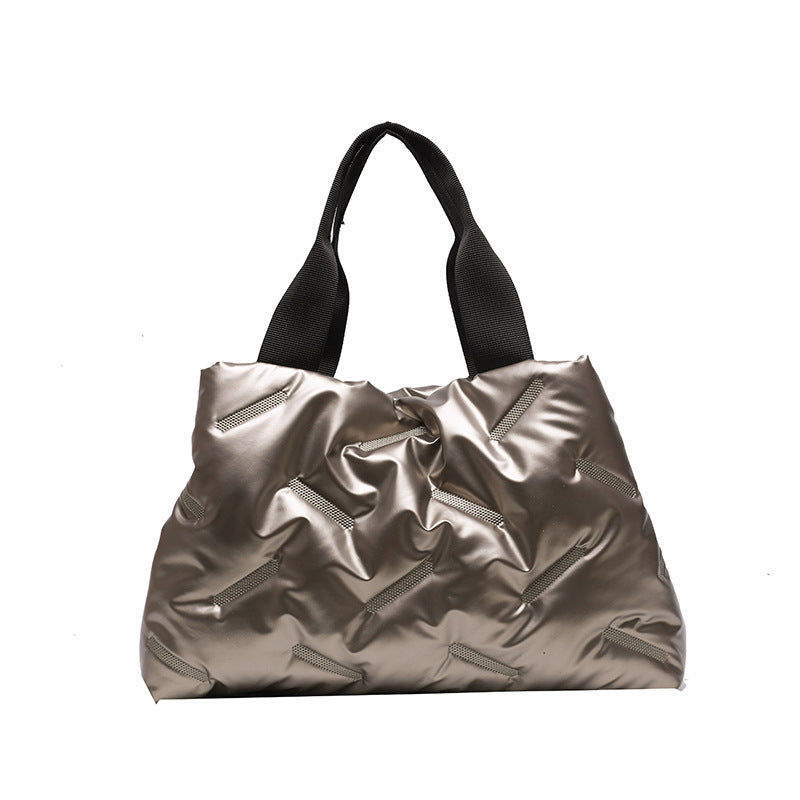 Simple Brightening Down Cotton Filled Tote Bag