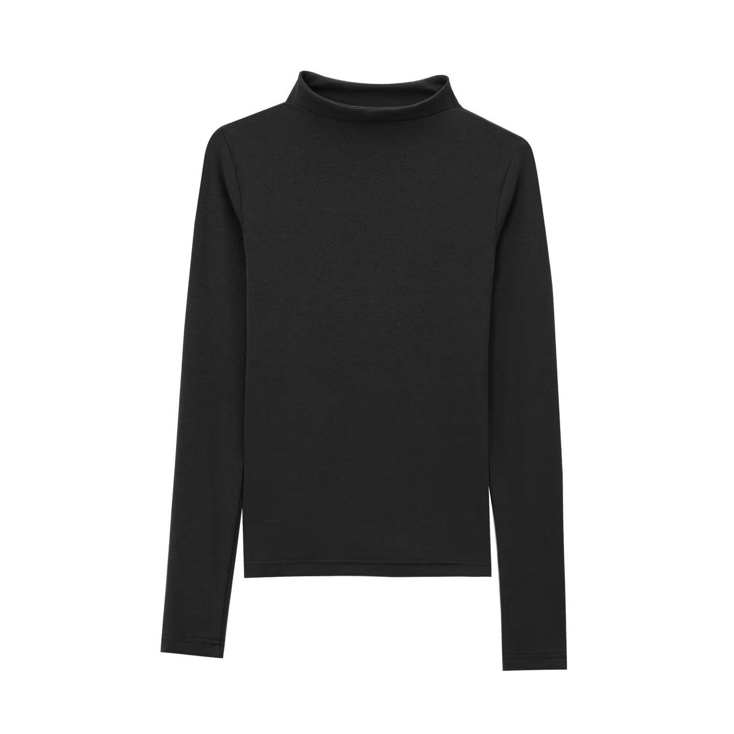Nye efterårsdametøj mode alsidig simpel rullekrave T-shirt
