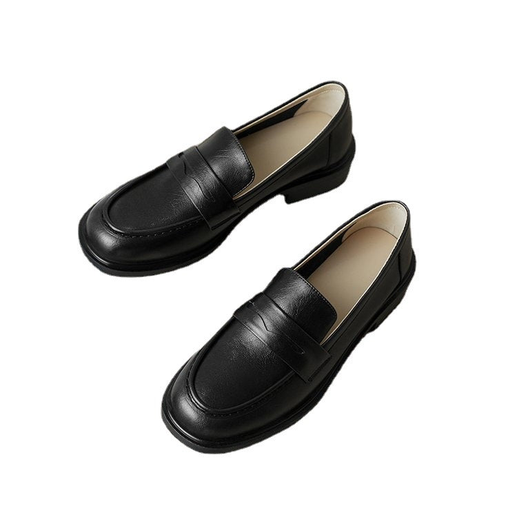 Women's Retro Soft Leather Low-Heel Slip-On Shoes