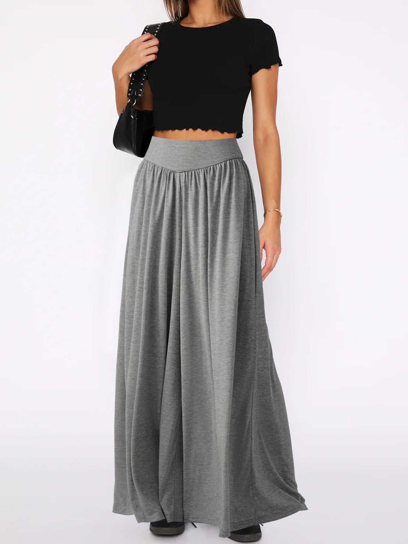 Loose-fitting Dance Draping Effect Pants High Waist Wide Leg