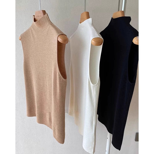 Versatile Half-high Collar Knitted Vest Camisole Women's Top