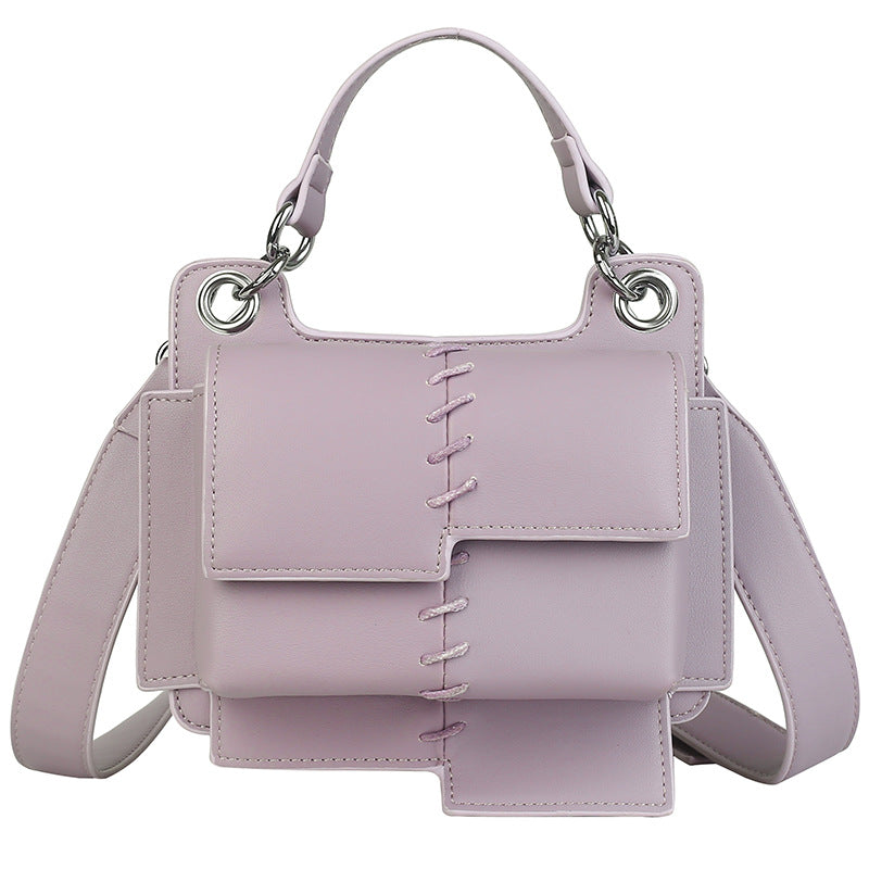 Ins Messenger Bag Fashionable Splicing Portable Small Square