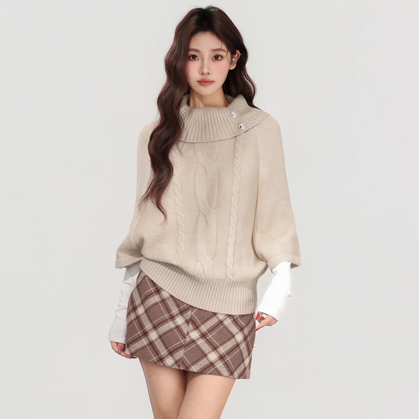 Women's High-neck Short-sleeve Sweater