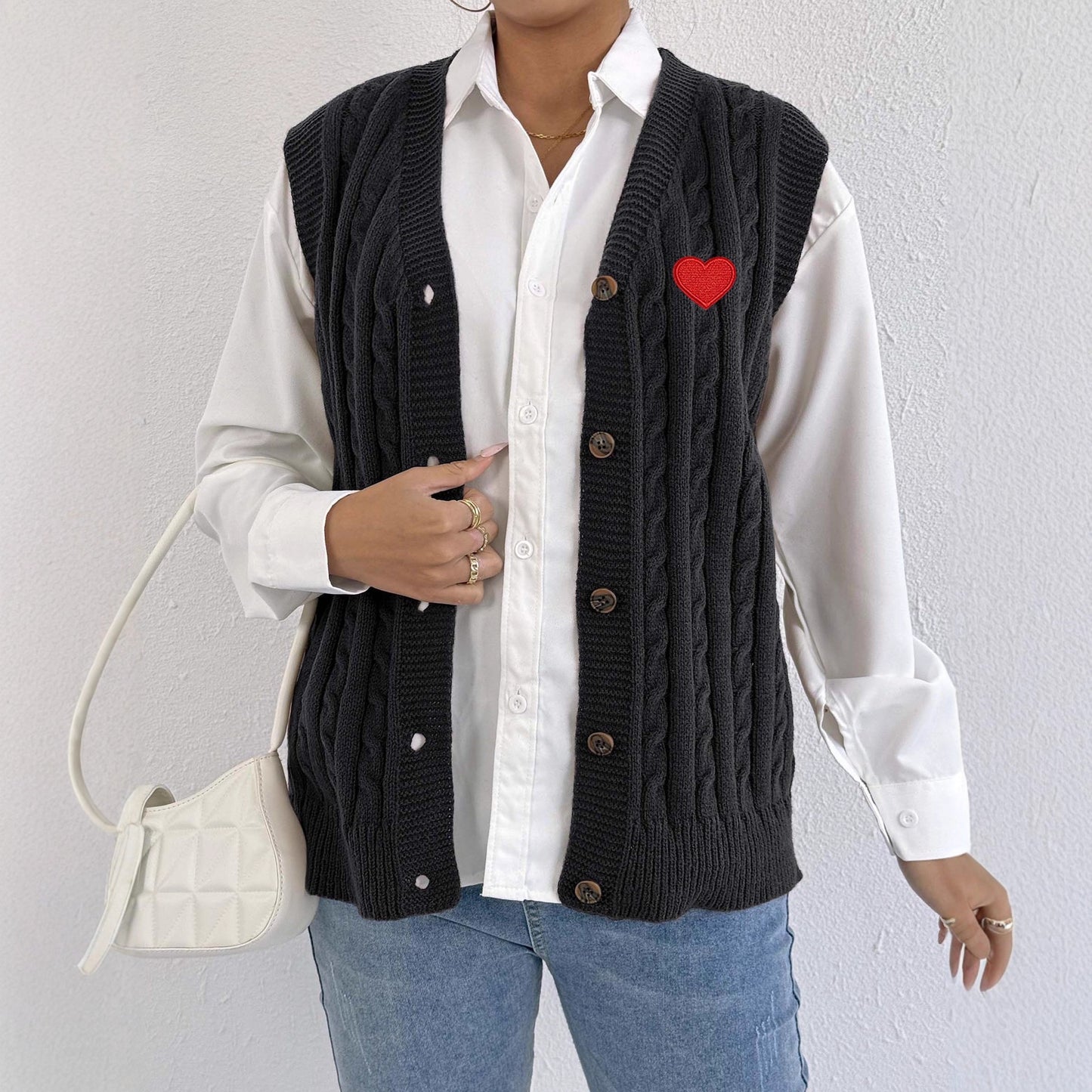 Women's Knitted Cardigan Casual Vest