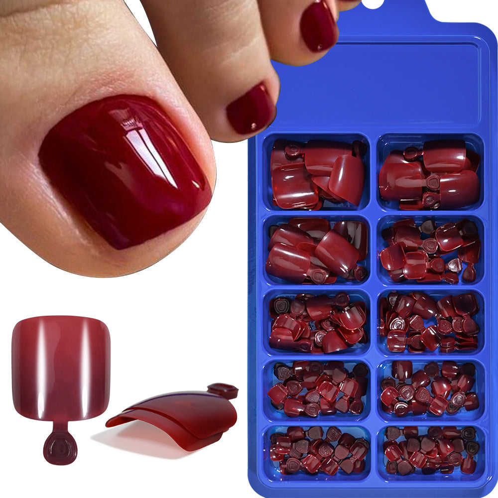 Simple Solid Color Women's Boxed Toe Nail Tips
