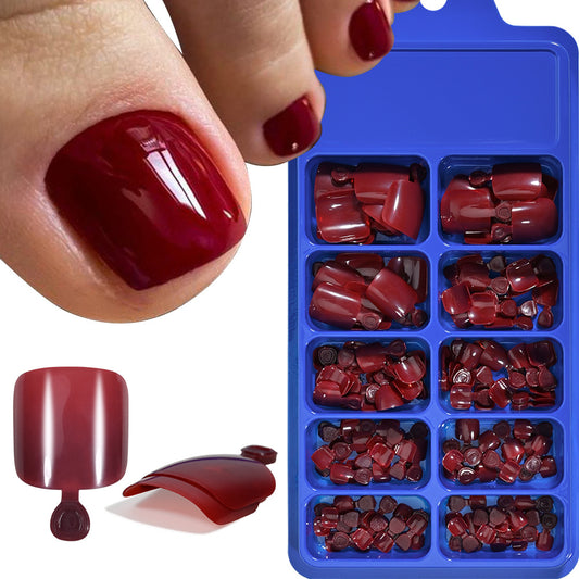 Simple Solid Color Women's Boxed Toe Nail Tips
