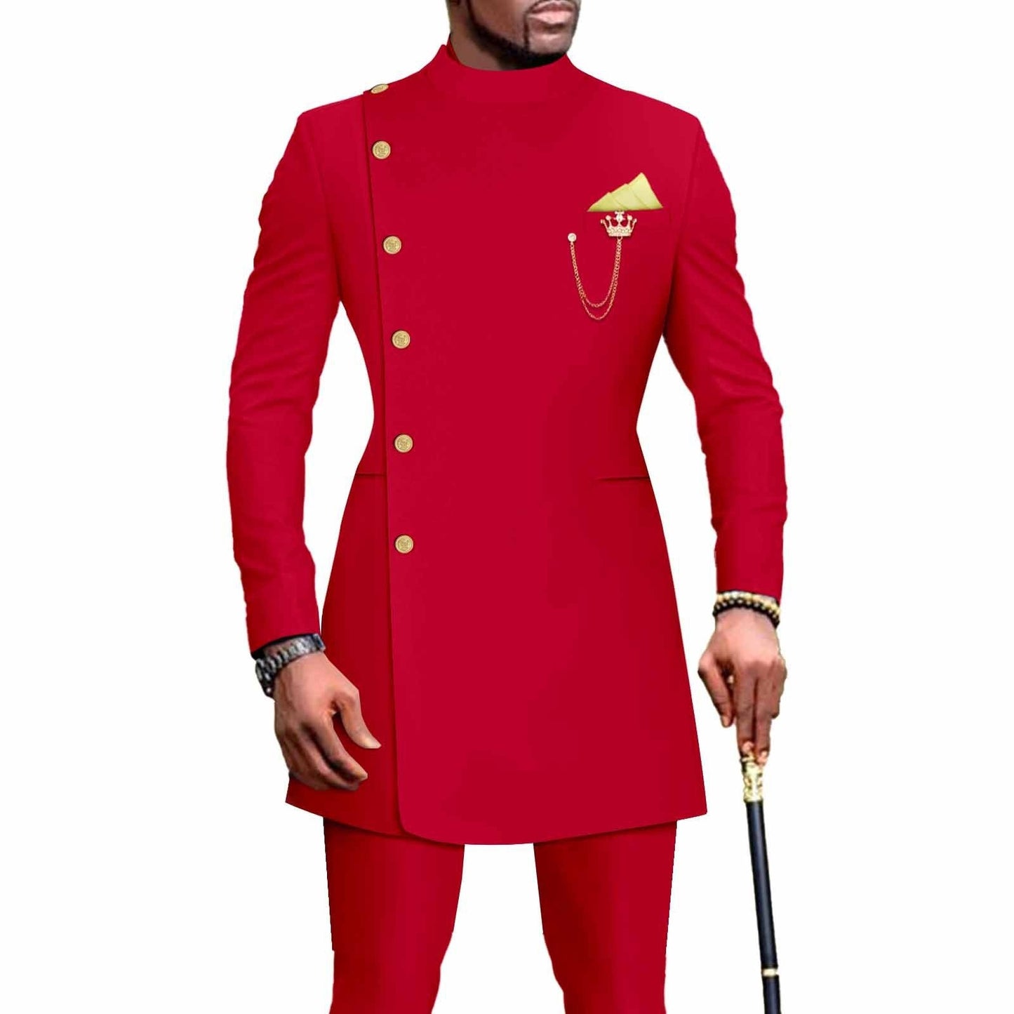 African Men's Leisure Chain Two-piece Set