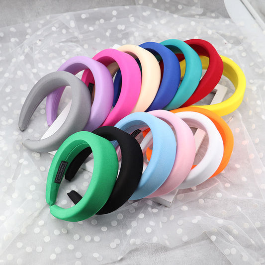 Creative Korean Version Candy-colored Milk Silk Sponge Thickening Wide Brim Hair Band
