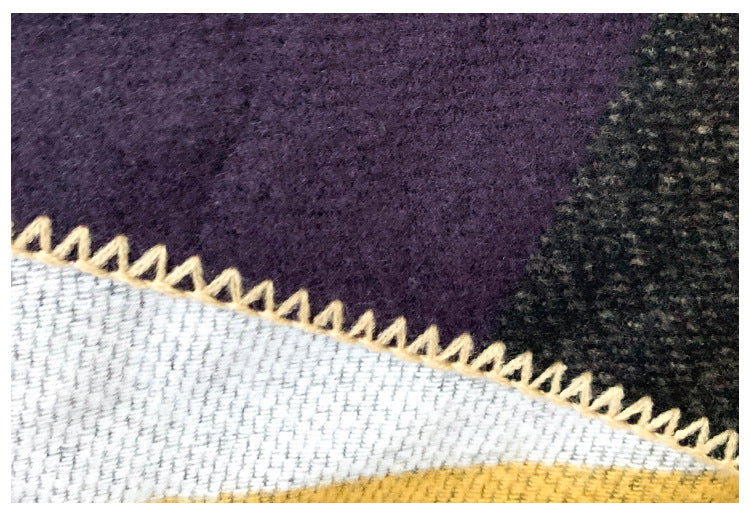 Embroidery Letters Women Thickened Cashmere Retro Plaid Shawl