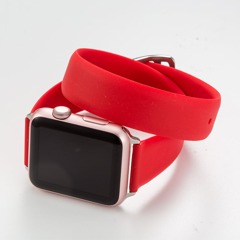 Double Circle Silicone Solid Color Iwatch Strap