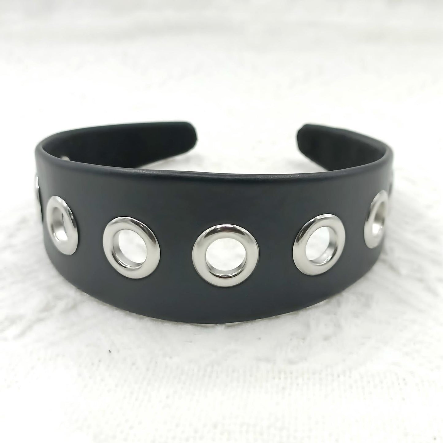 Fashion Large Rivet Punk Style Wide Version Personality Headband