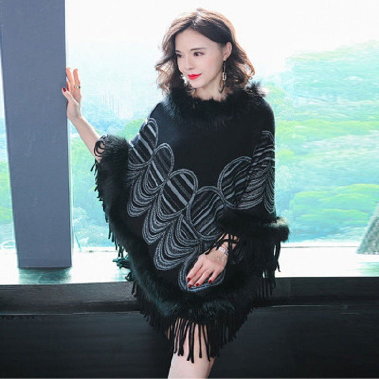 Cardigan Women's Cloak Mid-length Scarf Shawl Outer Wear