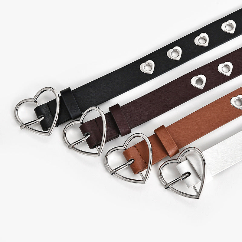 Women's Fashion Love Button Decorative Jeans Belt
