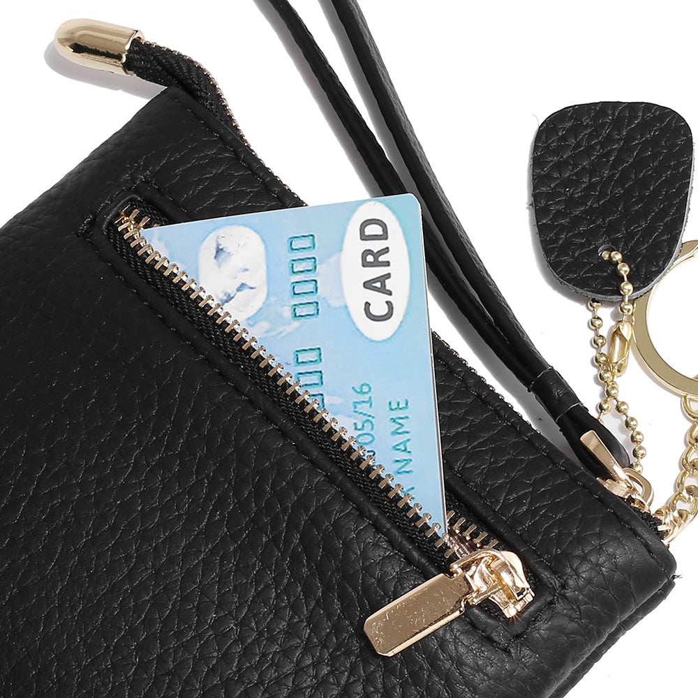 Women's Cute Mini Leather Zipper Small Wallet